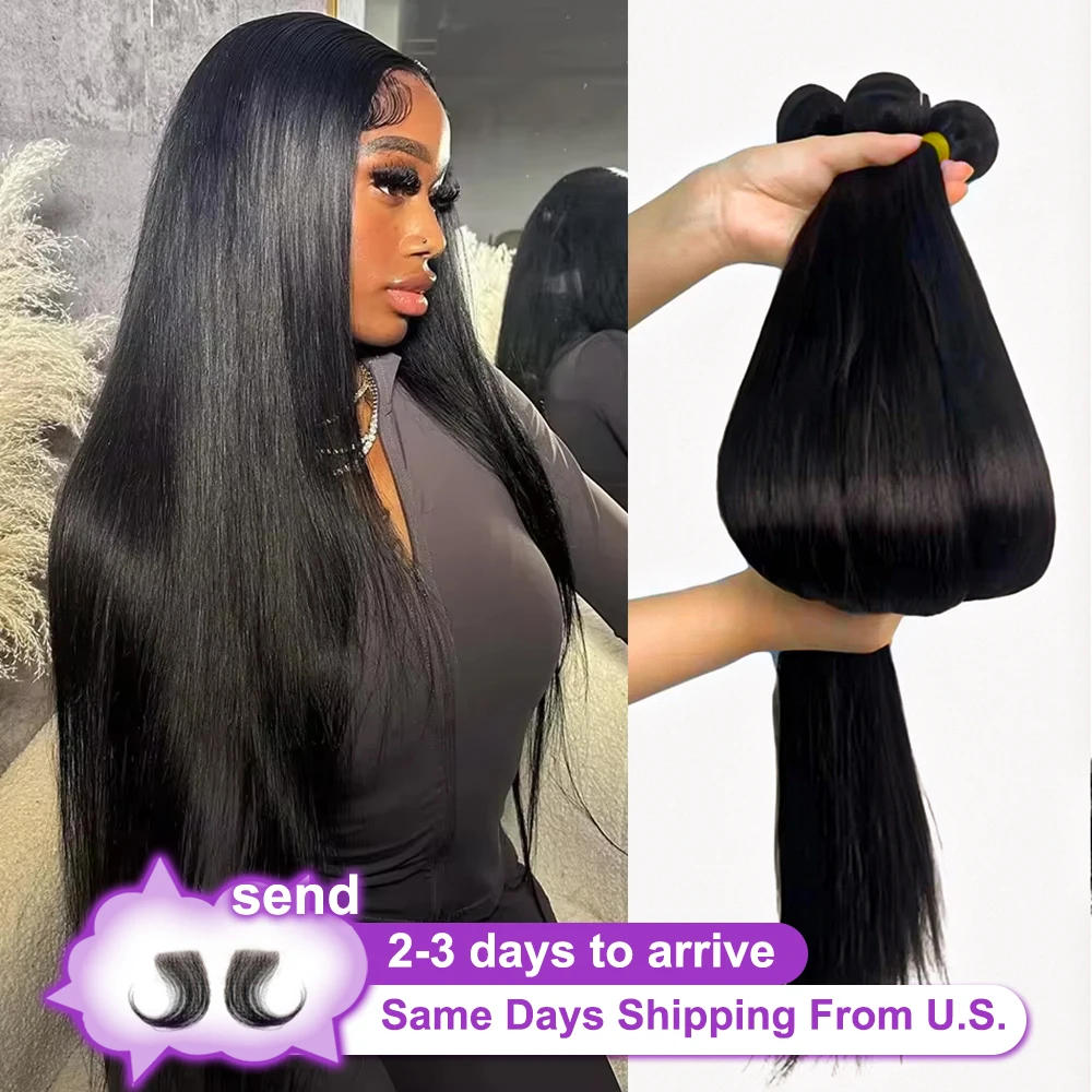12a osso em linha reta 100% pacotes de cabelo humano real 30 40 Polegada cabelo cru 4 5 pacotes extensões tecer cabelo brasileiro para preto