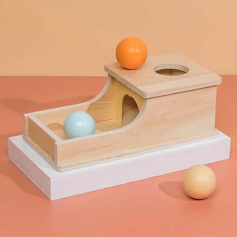 เด็กของเล่นเพื่อการศึกษาเด็ก Montessori วัตถุถาวรกล่องค้อนกล่อง Macaron ของเล่นไม้เหรียญสิ่งทอกลองกล่องลิ้นชัก