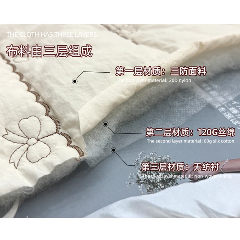 Tecido dos desenhos animados losango arco bordado acolchoado tecido térmico forrado roupas infantis tecidos macios