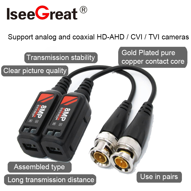 Hot CCTV Accessoires Passieve HD 8MP 4K BNC Video Balun Passieve Twisted Pair Zender Bewakingscamera Connector