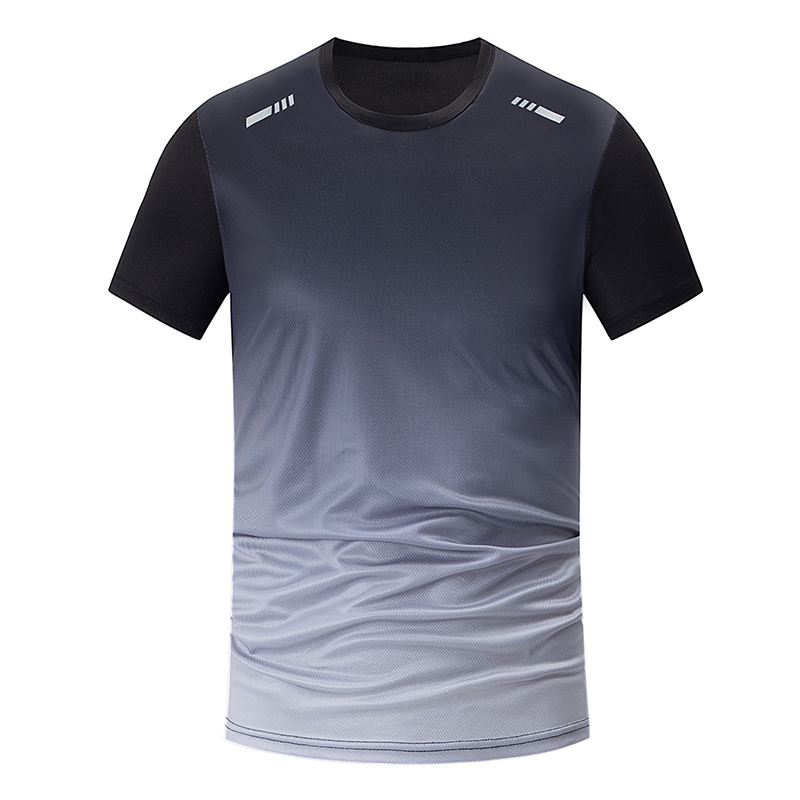 2/3pc Heren Sneldrogend Sport Gradiëntpak Vrije tijd Hardlopen Fitness Korte mouw Comfortabel Ademend Lange broek Joker Kort