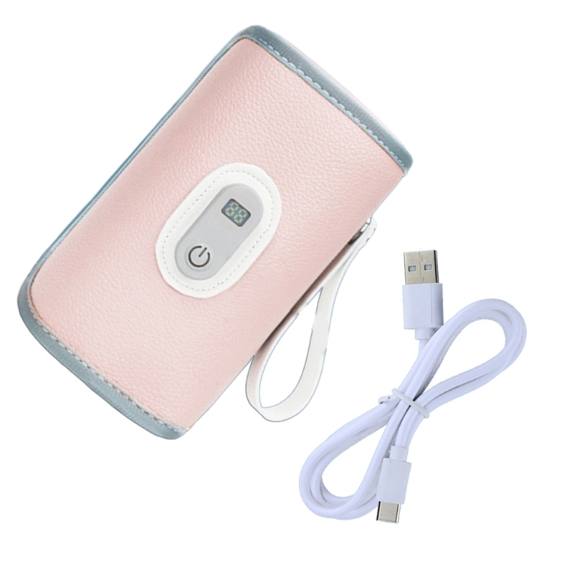 Funda aislante para biberón leche, funda calefactora portátil USB para biberón