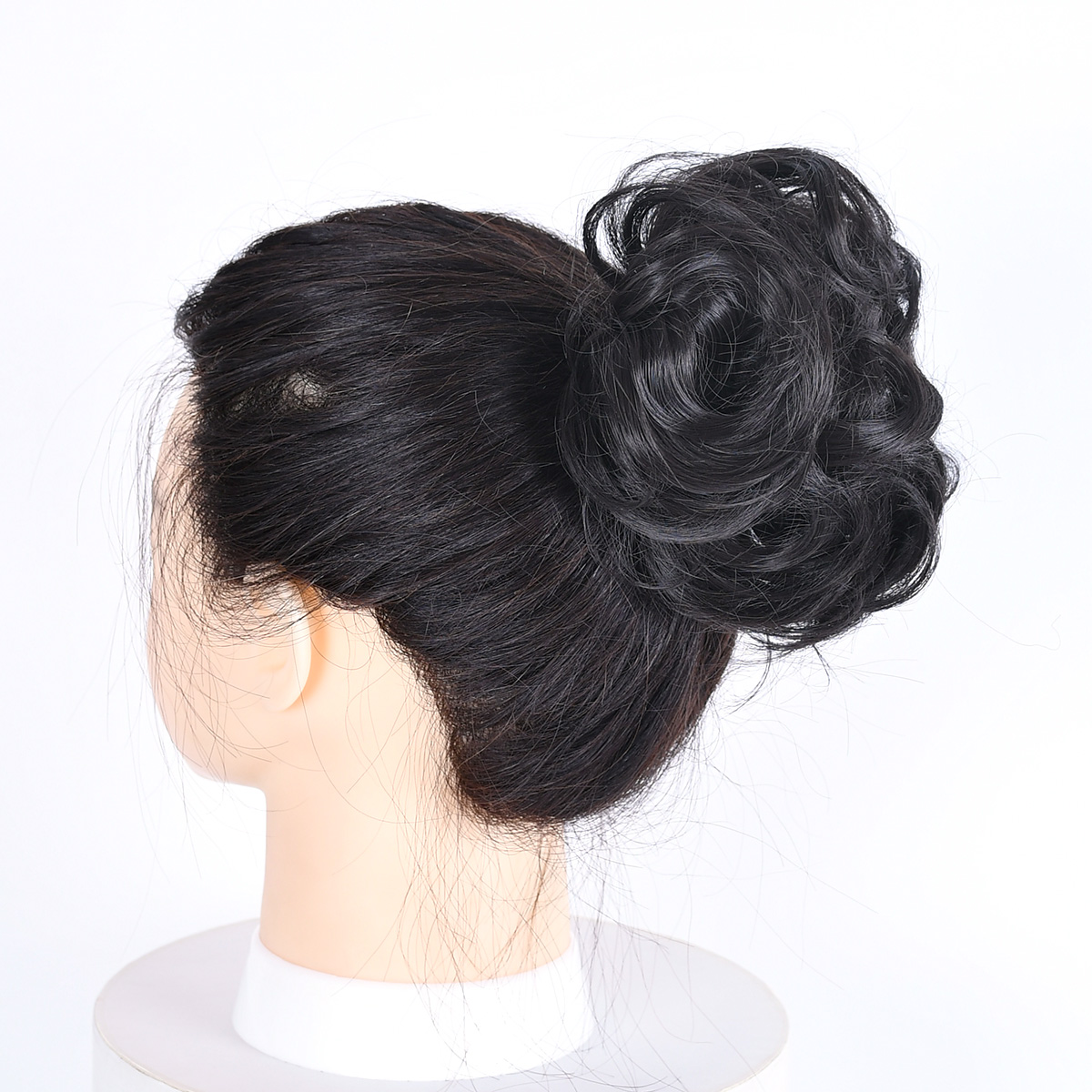 Jeedou สังเคราะห์ Messy Hair Bun Chignon Donut Pad ผมเชือกยาง Band Hairpiece