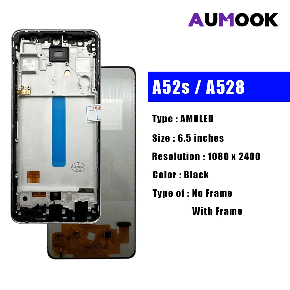 New Super AMOLED For Samsung A52s 5G LCD Touch Screen Digitizer Assembly Display For SAMSUNG A528 LCD Display