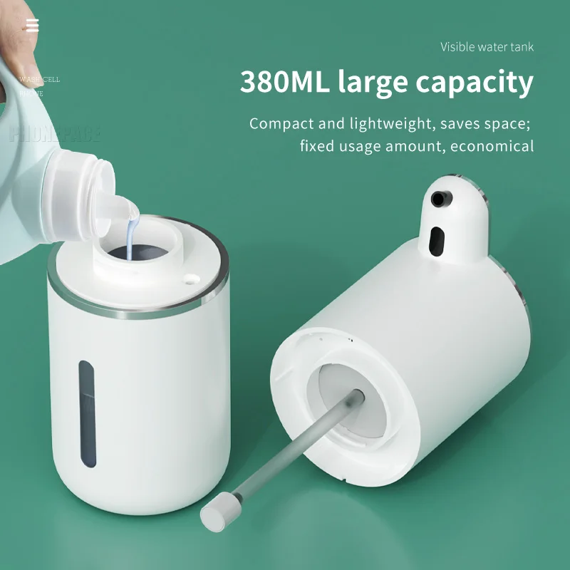 HOMEFISH distributeur de savon électrique 380ml automatique mousse Induction lavage des mains distributeur de liquide Machine à mousse Rechargeable