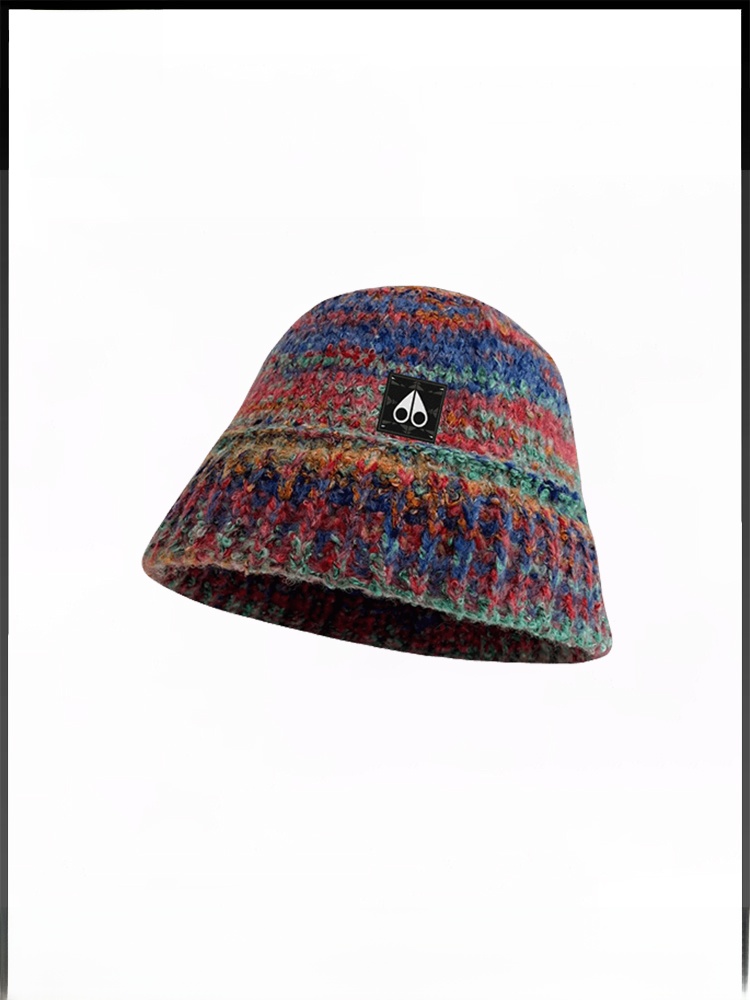 ムースキングシップ女性のニットイヤーウォーマー帽子グラデーションカラーデザイン冬のファッションアクセサリー暖かくスタイリッシュなボウルキャップ