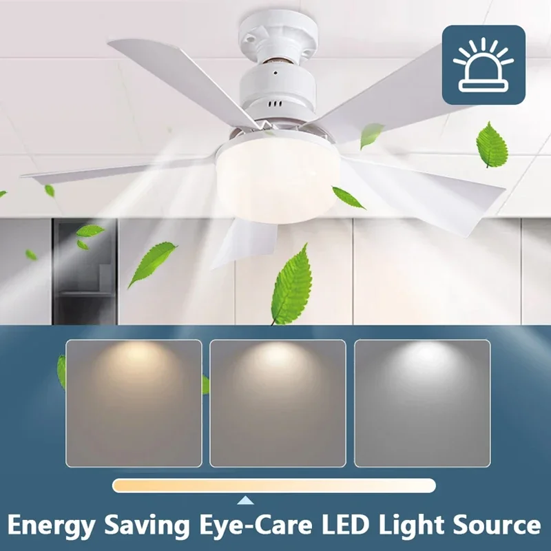 30W/40W E27 Ceiling Fan Light with Remote Dimming LED Lights Suitable Fan Intelligent Silent Ceiling Fan for Living Room Bedroom