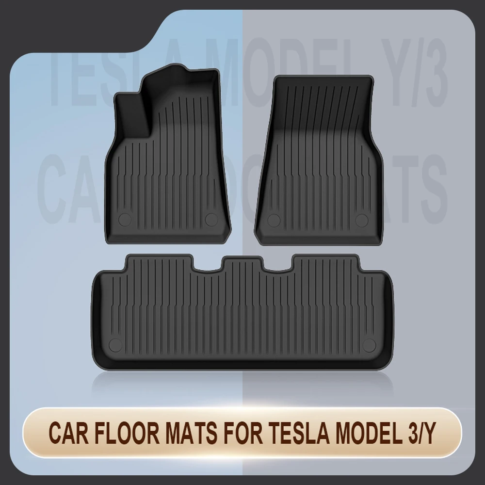Tapis de coffre de voiture Tesla modèle Y modèle 3, tapis de sol de terres hautes 2021 – 2024, tapis de bagages TPE, ensemble imperméable et antidérapant, tapis de doublure de sol