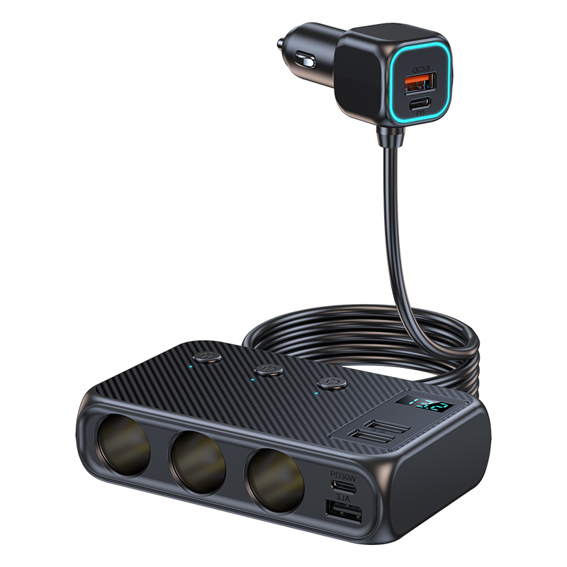 171W 9 in 1 車の充電器 3 ポート シガー ライター スプリッター 12V 24V 急速充電器プラグ電源アダプター iPhone GPS ダッシュカム用