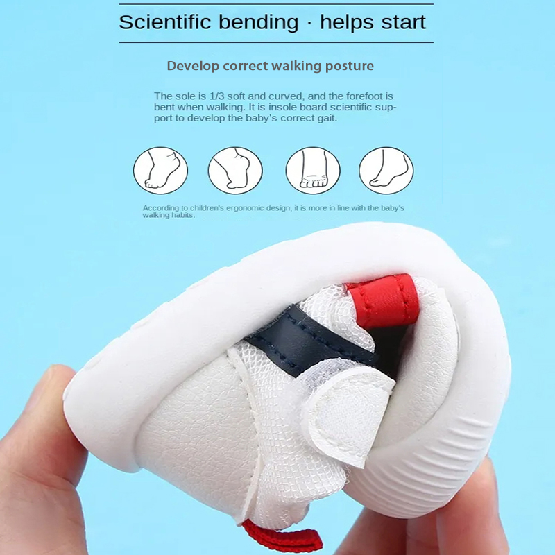 รองเท้าเด็กวัยหัดเดิน Four Seasons 0-3 ปีเด็ก Soft Sole รองเท้ากันลื่นเด็กผู้หญิงตาข่าย Breathable เดินรองเท้าเดียว