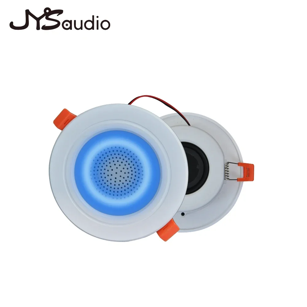2.5 นิ้ว LED มินิบลูทูธไฟ LED เพดานลําโพงลําโพงเพดานดาวน์ไลท์สีสันสดใสเพดานหรี่แสงได้โคมไฟเพลงลําโพง