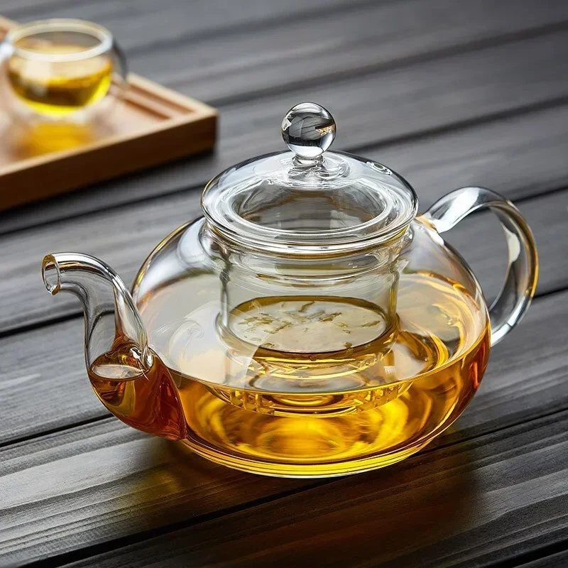400 ml/1000 ml Borosilicate แก้วหม้อชาหนาทนความร้อนหม้อชาดอกไม้แก้วกรอง Kung Fu Brewing แก้ว Teaware