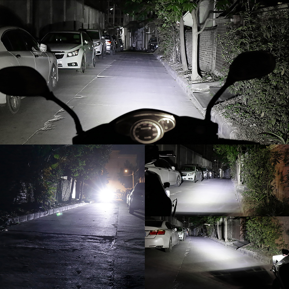 2PCS 6 LED 오토바이 헤드 라이트 밝기 보조 스포트 라이트 스쿠터 방수 수정 전구 스쿠터 모터 전조등
