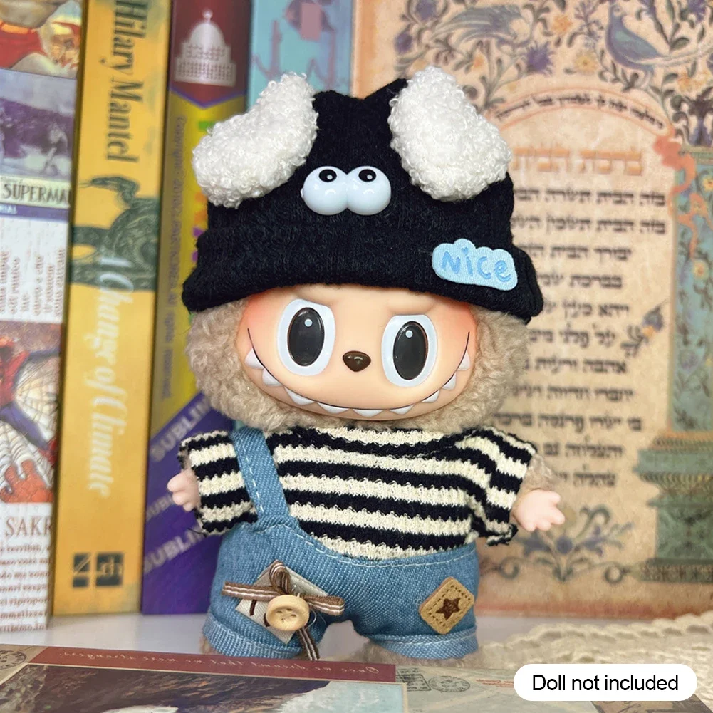Ropa para Mini muñeca de 17cm, accesorios para Corea, Kpop Exo Labubu Idol V1 V2, suéter a rayas, monos, gafas, sombrero, ropa