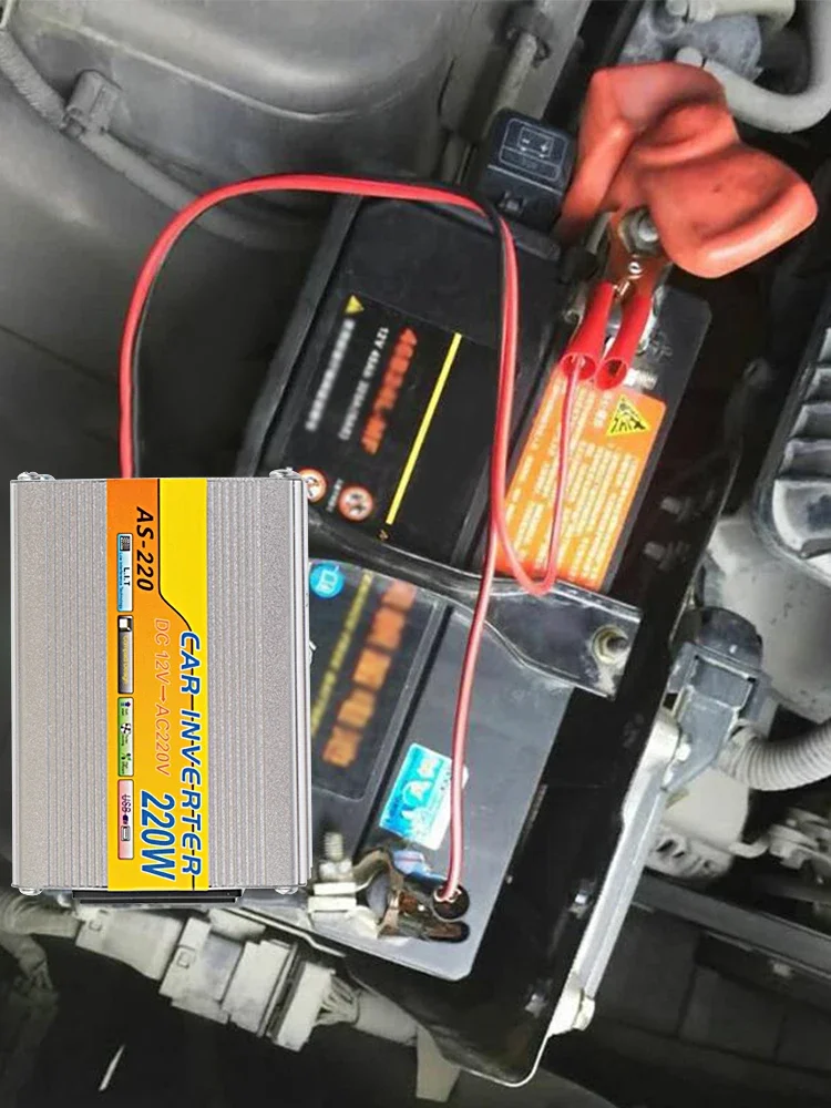 220W Omvormer Auto Gemonteerde Omvormer USB Transformator Draagbare DC 12V Naar AC 220V Conversie USB Batterij Clip