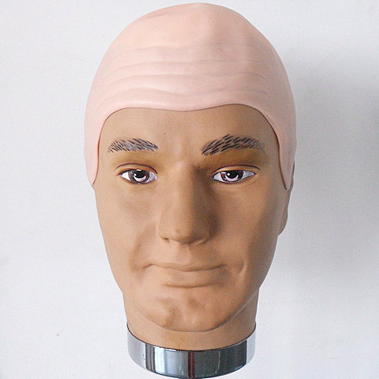 Adereços de halloween monge careca cola macia engraçado capuz cola macia brinquedo chapéu arrastar festa sem pêlos chapéu falso