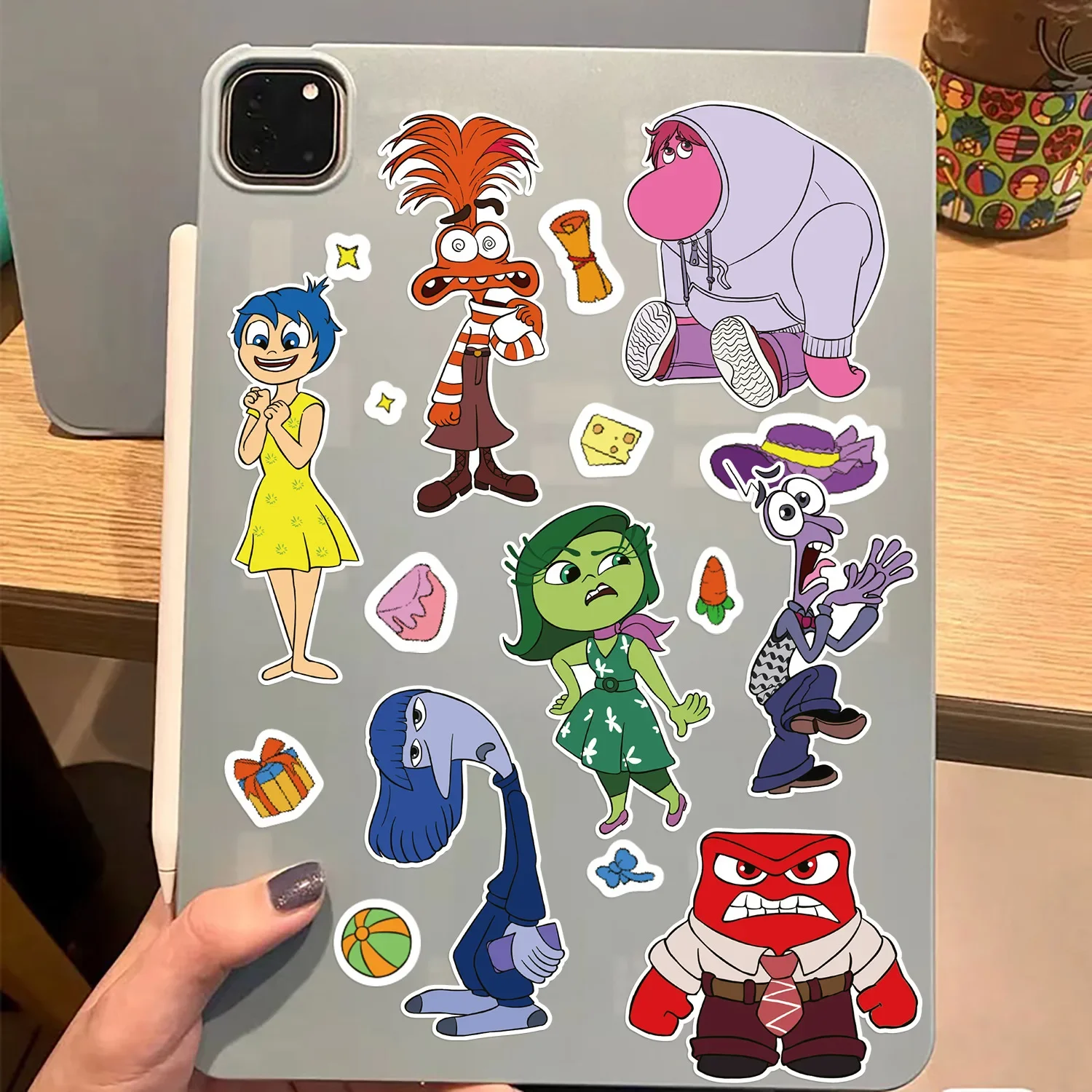 8/16/32 แผ่น Disney ภาพยนตร์ Inside Out Make A Face ปริศนาสติกเกอร์เด็กทํา DIY เกมเด็กจิ๊กซอว์การศึกษาของเล่น