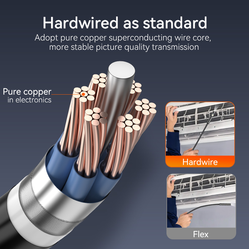 Caméra endoscopique industrielle à objectif simple et double 4.3 pouces, HD1080P, Endoscope d'inspection de voiture, étanche IP67, avec 8led durs