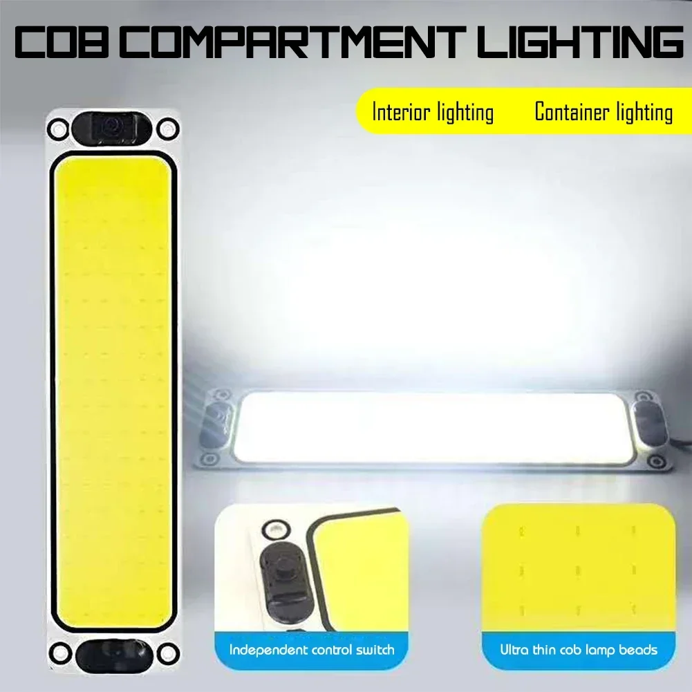1x branco cob 108 smd led 12v 24v painel cúpula lâmpada auto interior do carro placa de leitura luz teto interior lâmpada com fio
