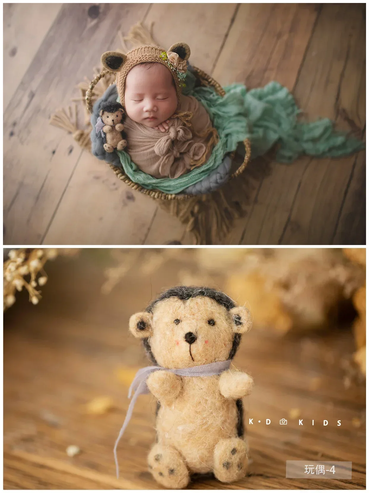 ทารกแรกเกิดการถ่ายภาพ Props อุปกรณ์เสริมฉากหลังสัตว์ของเล่นเด็กขนสัตว์ Mohair ตุ๊กตาทารกสิงโตหมีกระต่าย PANDA สตูดิโอ Props