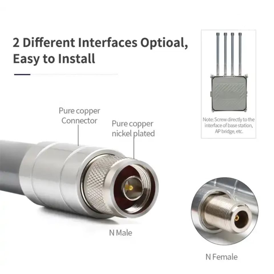 Hign Gain-antena de fibra de vidrio para exteriores, accesorio de 868mhz, 915mhz, Wifi, Uhf, Omni Lora, banda dual, Lorawan