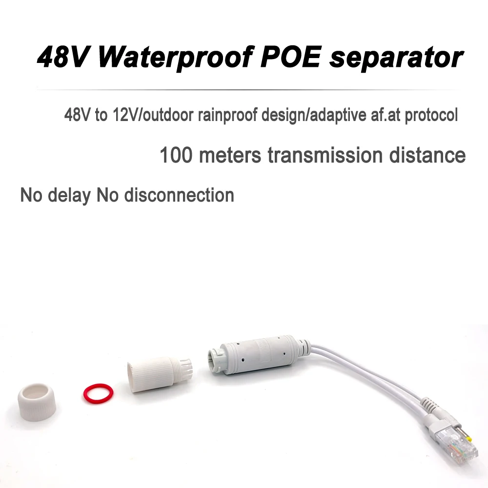 48V auf 12V POE SpliterWaterproof Video- und Netzteilkabelversorgungsmodul Injektor Extender für IP-Kamera Splitter Net AP