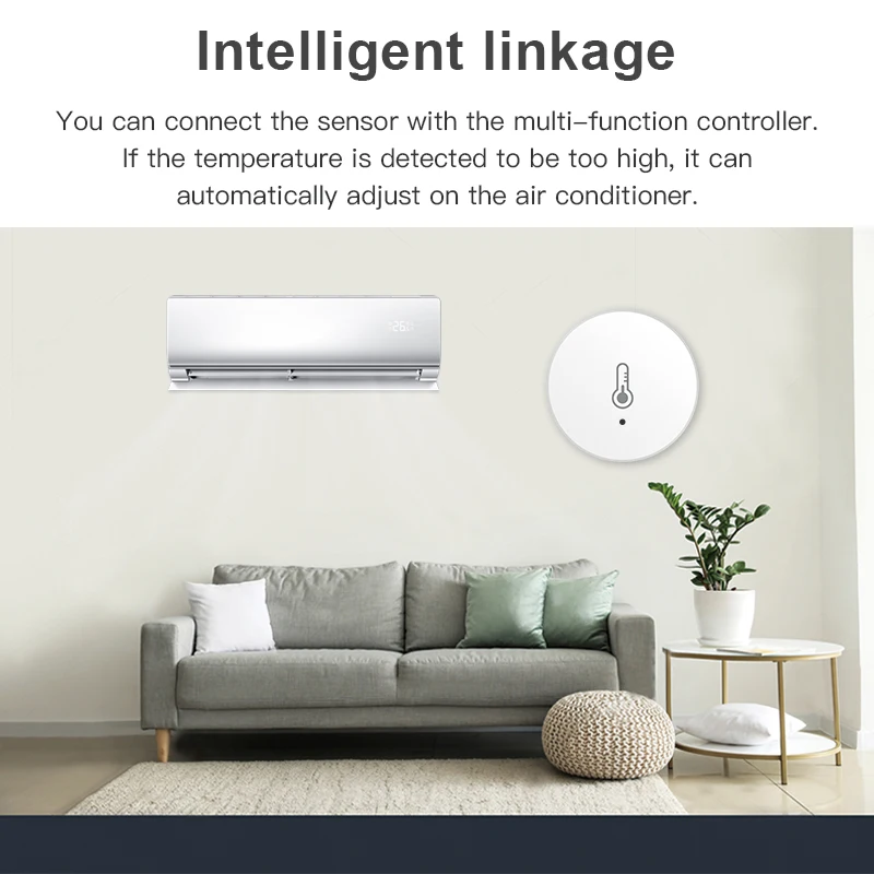Sensor inteligente de temperatura e umidade Tuya Zigbee - um mini termômetro digital para monitoramento em tempo real em casas inteligentes