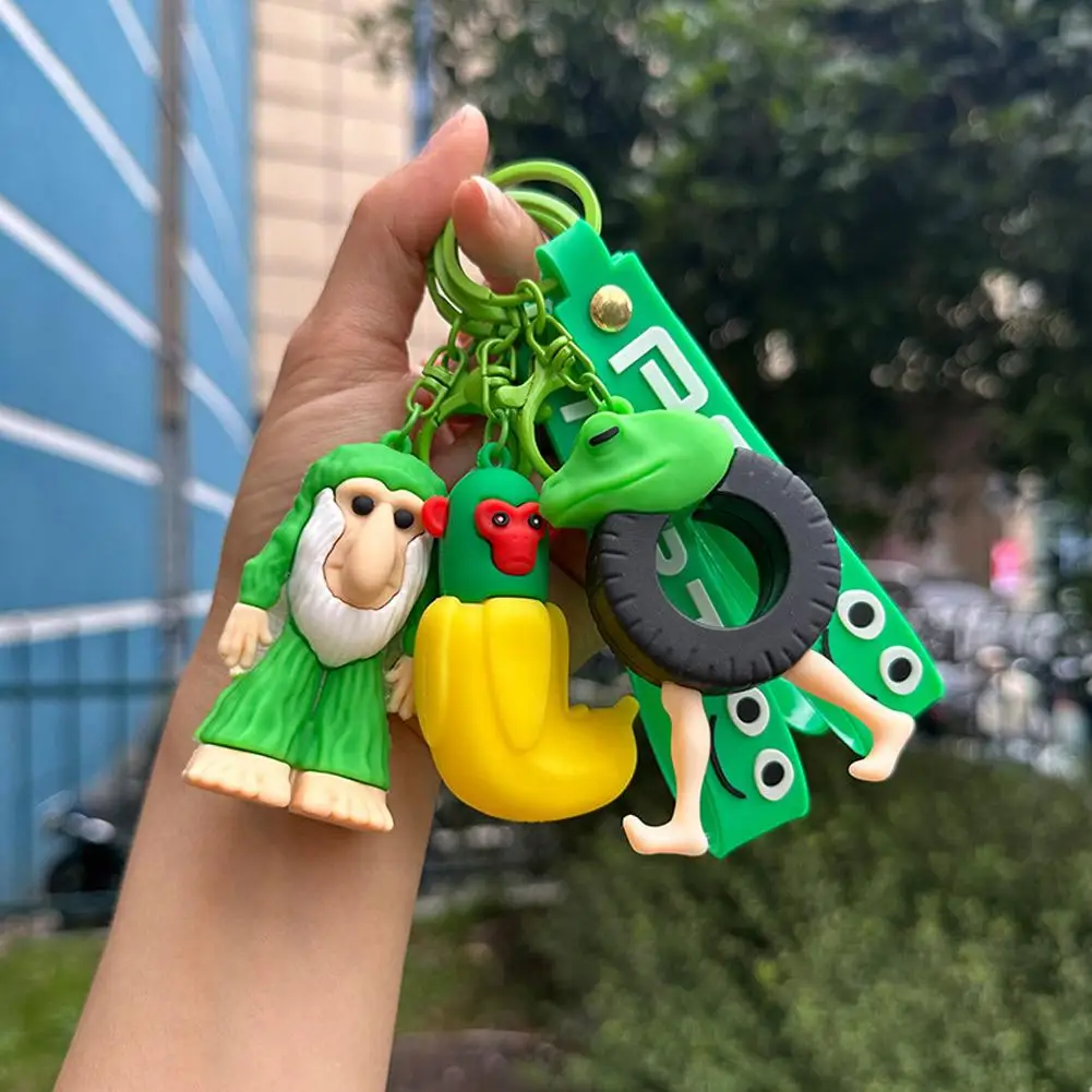 Tralalero Tralala Animals Keychains Anime Tung Tung Sahur Brainrot Car Keys Ring Action Figures Toy Keychains Bags Pendant