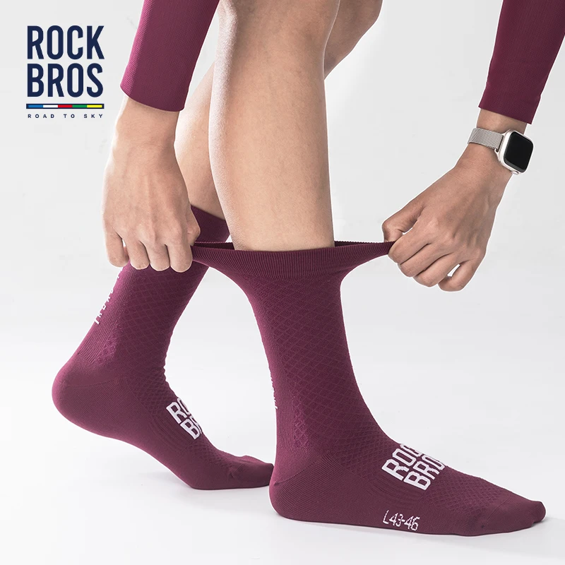 Calcetines de ciclismo ROCKBROS, calcetines deportivos relajantes, calcetines absorbentes de golpes para bicicleta, calcetines transpirables de tela de alta elasticidad para exteriores, un par