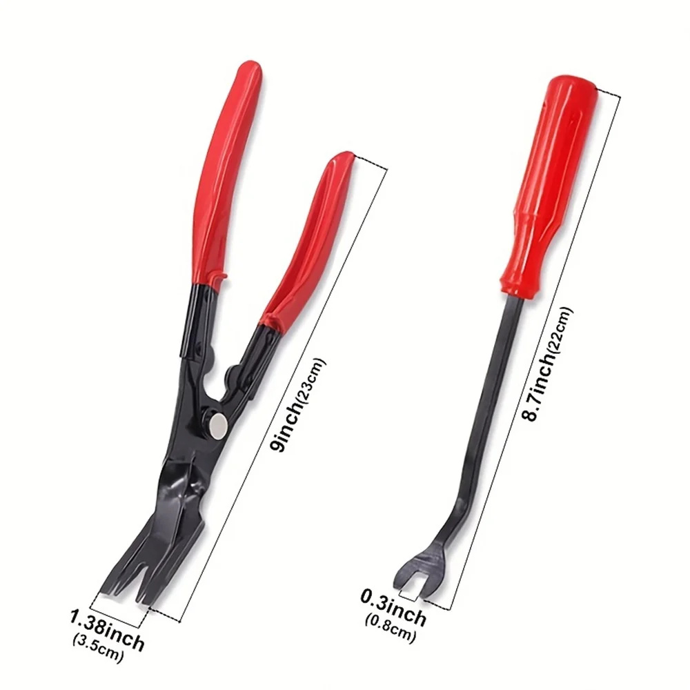 2PC Befestigungs Backe Schraubendreher-satz Auto Tür Nagel Puller Clip Clamp Innen Entfernung Werkzeug Änderung Installation Werkzeuge Boards