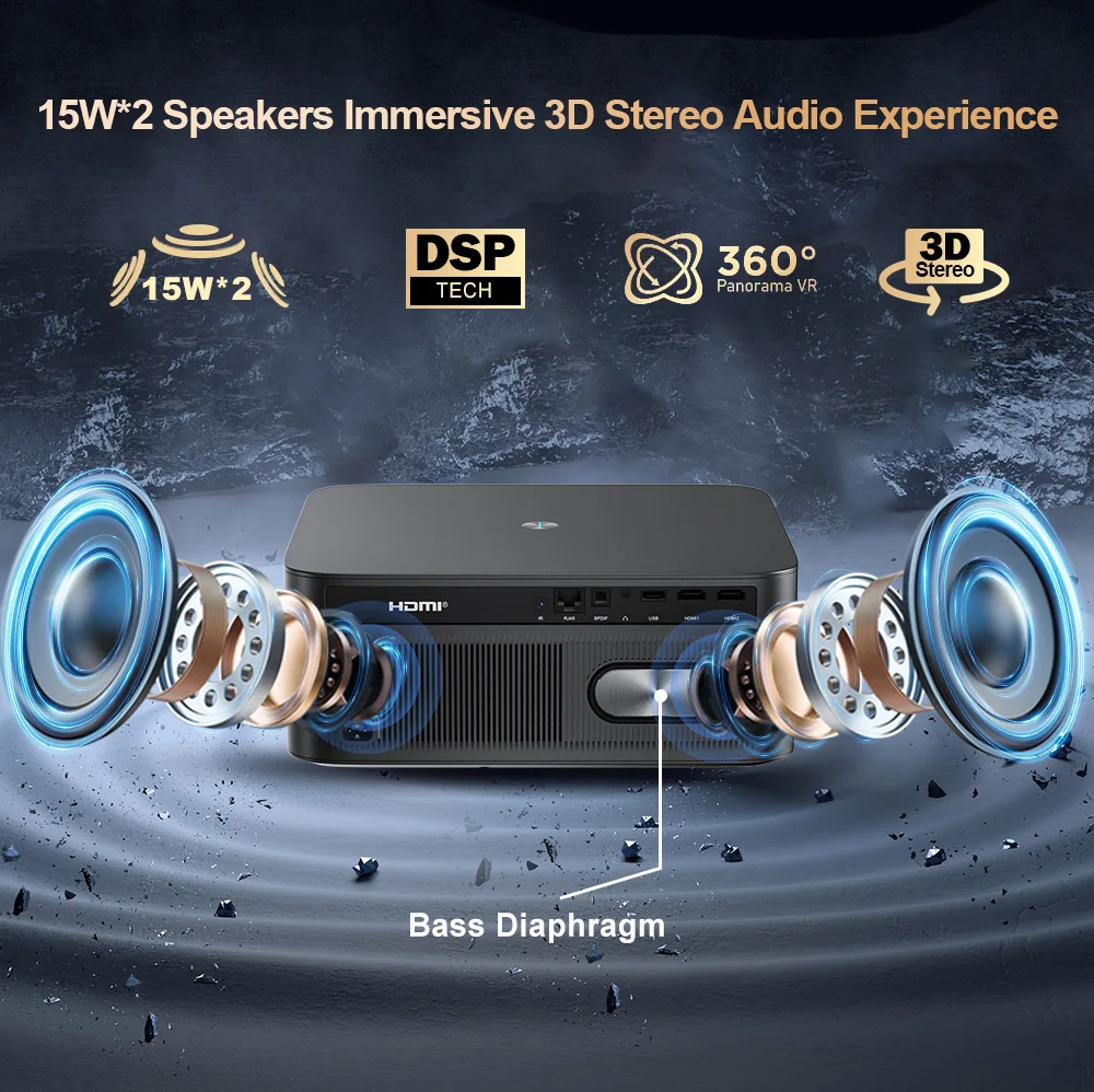 ThundeaL TD98Pro Proiettore portatile 2K 4K Full HD Movie Gaming TD98 Pro 2G 32G Video Home Theater WiFi Proiettore a fascio Android proiettore proiettore 4k mini proiettore videoproiettore proiettore 4k android
