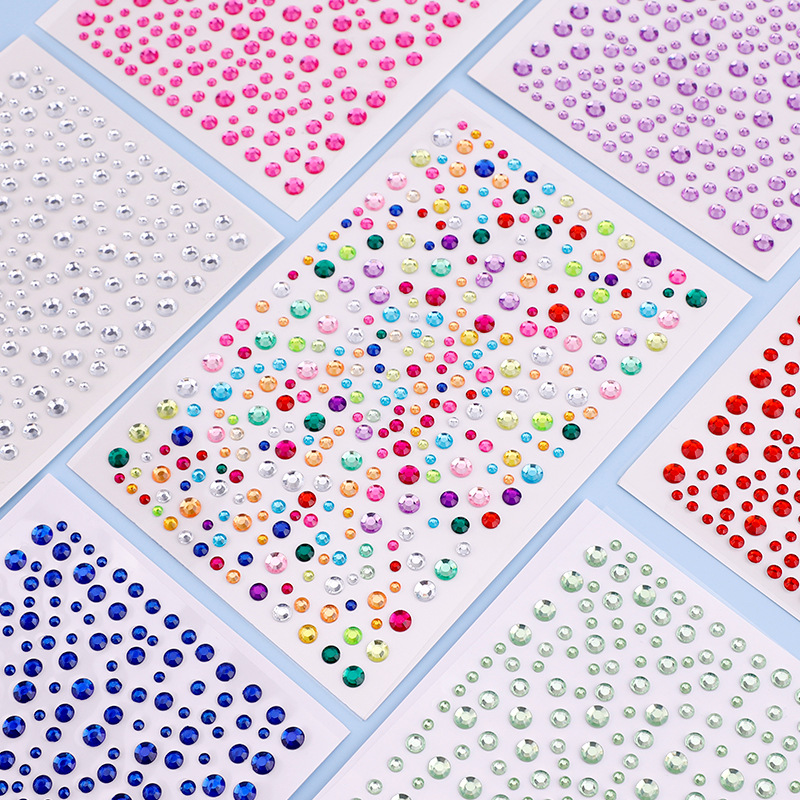 1 個音楽祭パーティーフェイスジュエリー装飾ラインストーンクリスタル子供のおもちゃ DIY ダイヤモンドステッカーアイメイク自己粘着ネイル