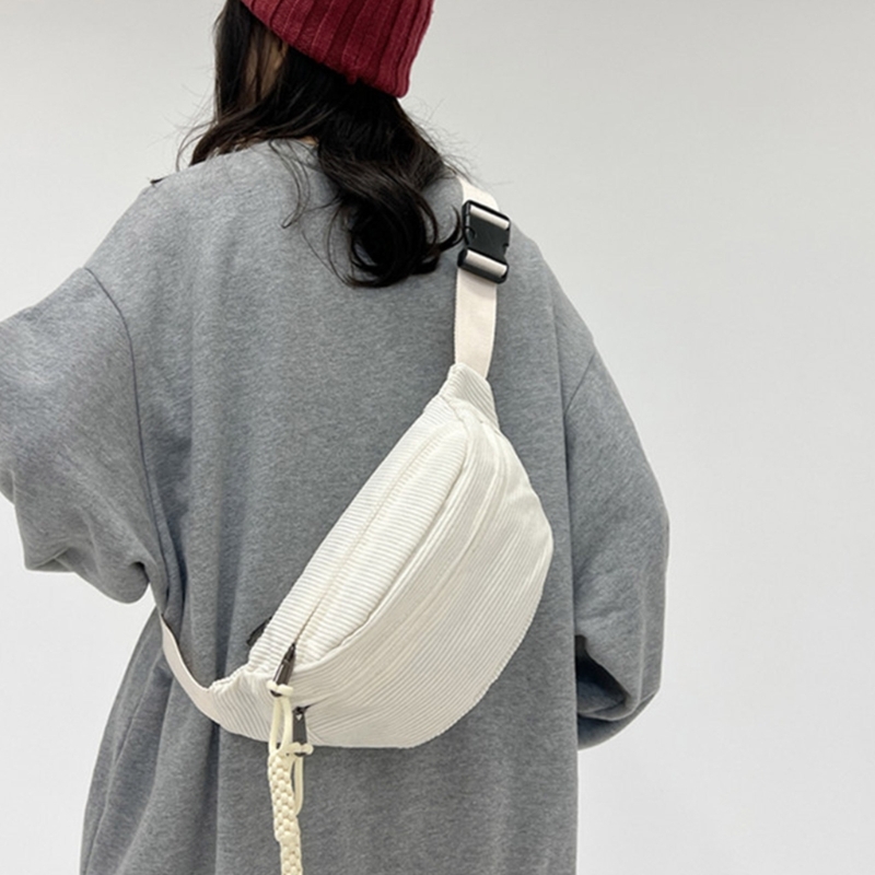 Multifunctional Waist Packs Casual Chest Bag with Adjustable Strap for Women Men Lightweight Japanese Style Student Shoulder Bag