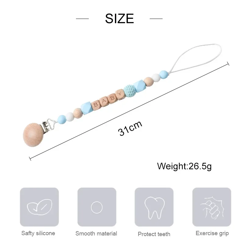 赤ちゃんパーソナライズされたおしゃぶりクリップチェーン名前付き DIY ギフトダミー乳首ホルダークリップおしゃぶりおもちゃ抗迷子アクセサリー