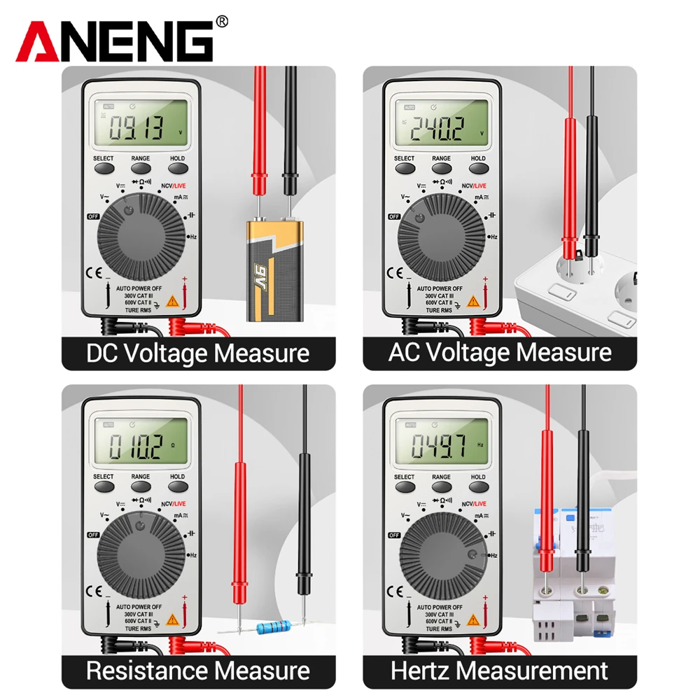 ANENG AN101 มัลติมิเตอร์แบบดิจิตอล 1999 นับเครื่องทดสอบแรงดันไฟฟ้า AC/DC ยานยนต์ Current Professional Mini เครื่องทดสอบเครื่องมือช่างไฟฟ้า