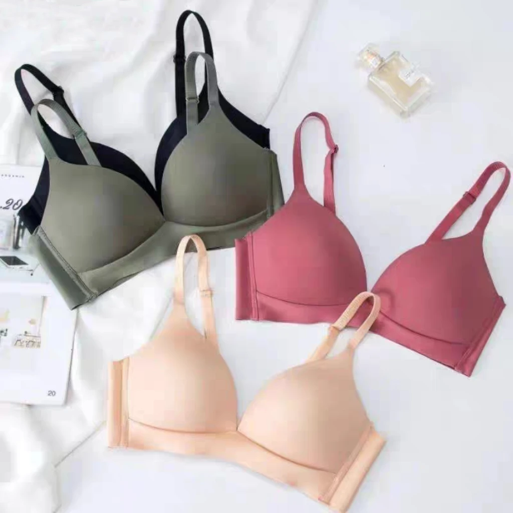 Biustonosze bezszwowe dla kobiet Bielizna bezprzewodowa w stylu japońskim Bez stalowych kółeczek Bralette 3/4 Cup Błyszczący biustonosz Bielizna damska