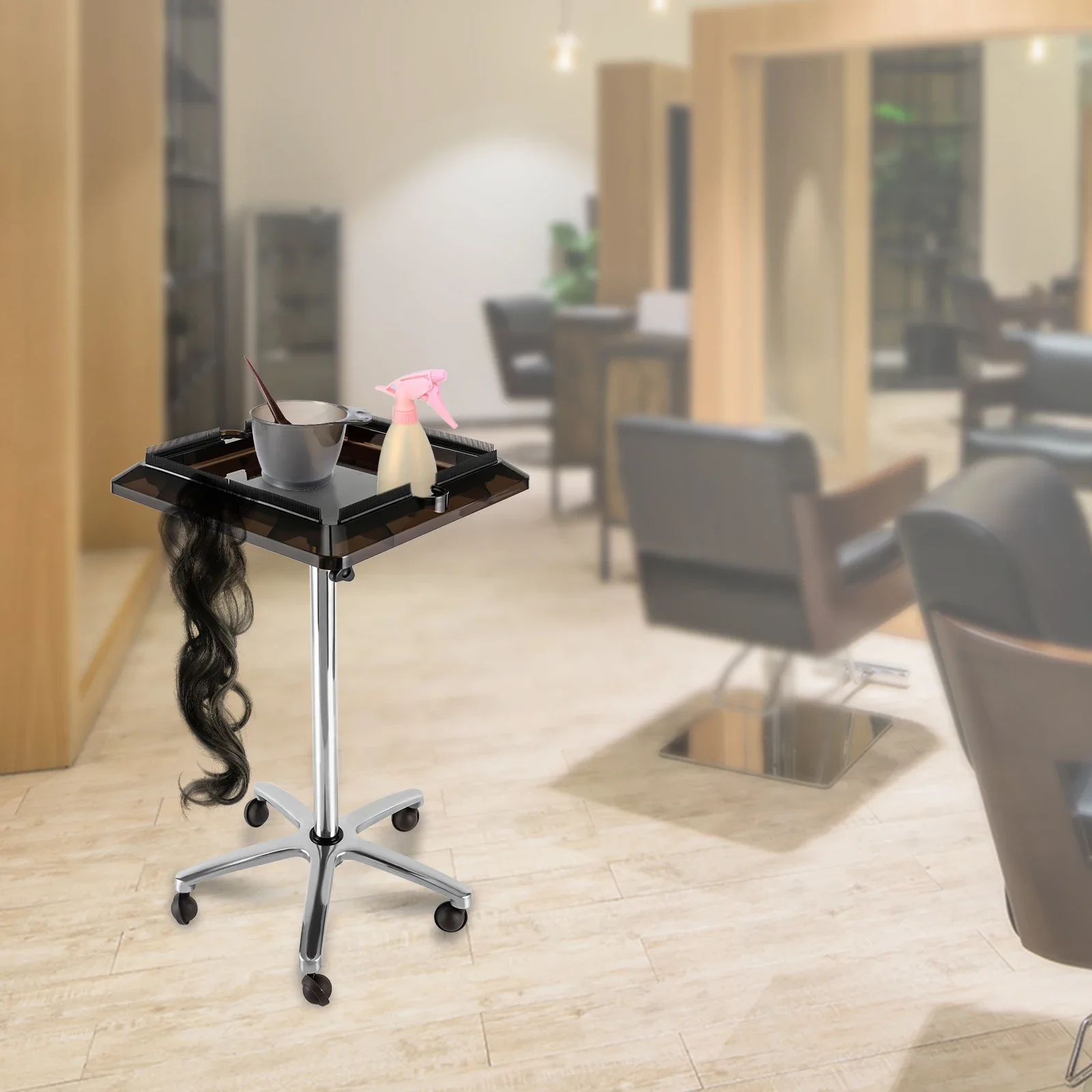 Parrucchiere regolabile Rolling Salon Vassoio Carrello per attrezzi per estensione dei capelli Carrello portaoggetti per parrucchiere Mobili ausiliari estetici