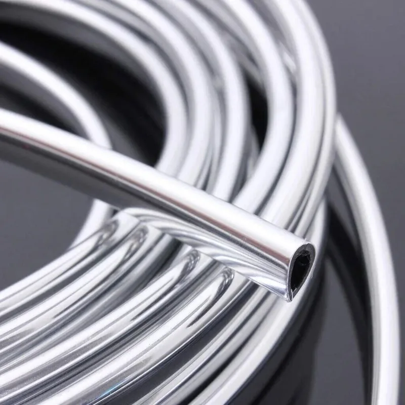6mCar Door Chrome Moulding Trim Strip Edge Scratch Guard Protector Cover Strip Roll Chrome Styling Moulding Trim Strip