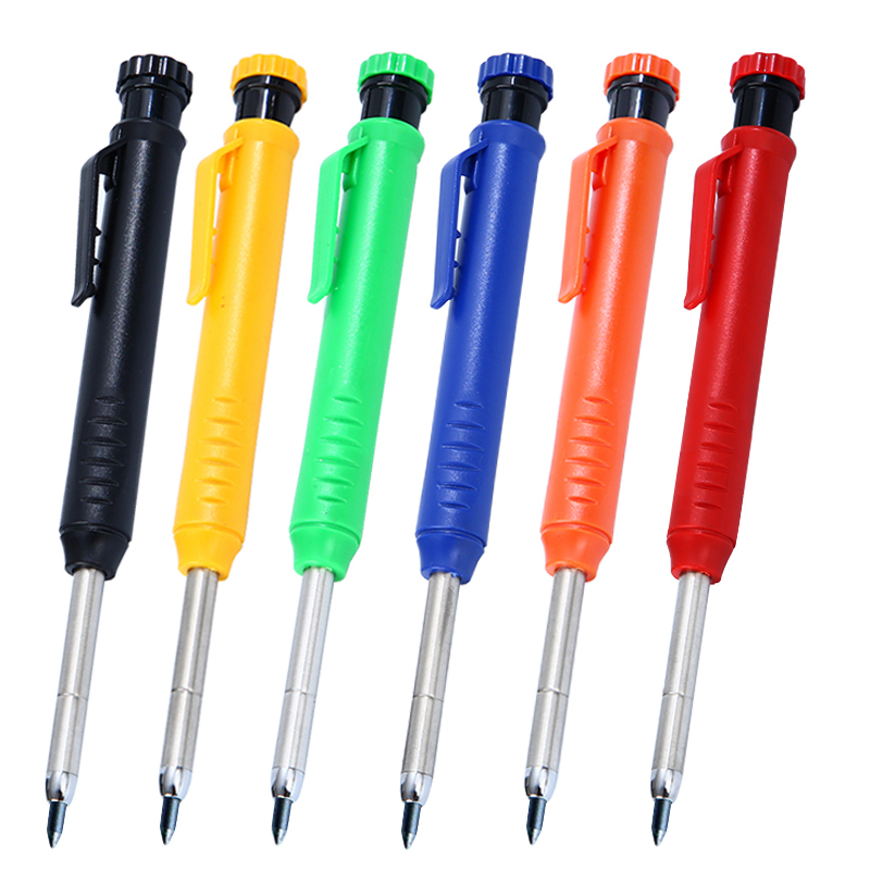 Механический набор твердых плотницких карандашей с крышкой, плотницкий инструмент для разметки глубоких рта со встроенной точилкой, маркировочный карандаш