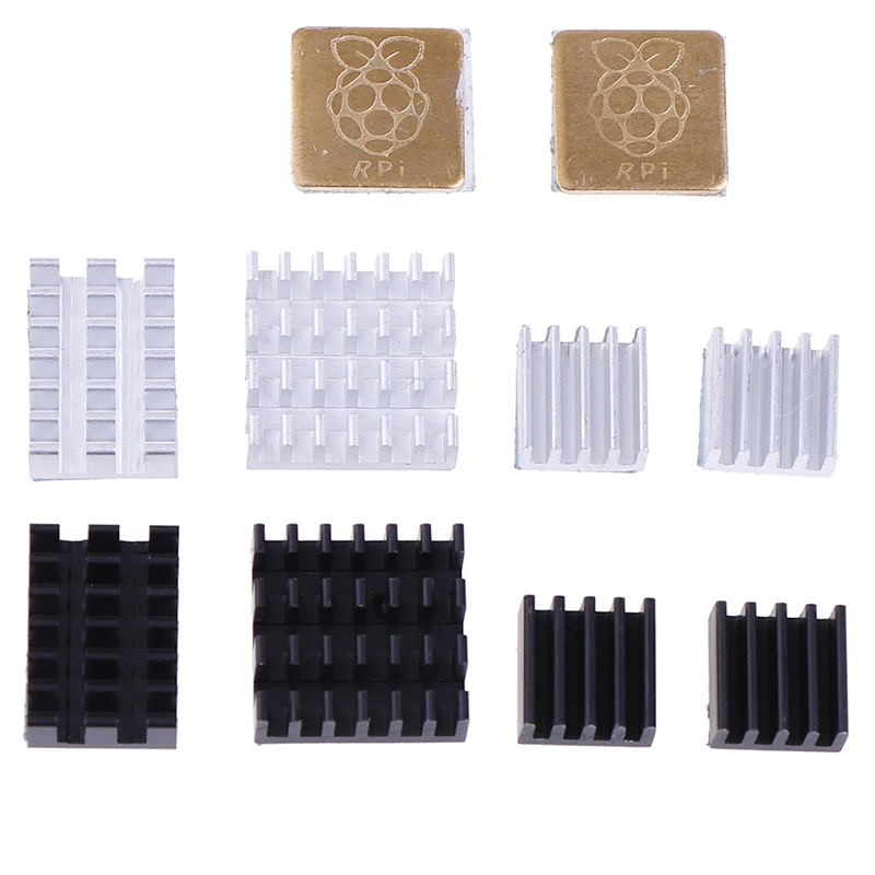 5Pcs Voor Raspberry Pi 2/3/4 3B + 4B Aluminium Heatsink Radiator Cooler Kit Voor Raspberry Pi 4 (Goud)