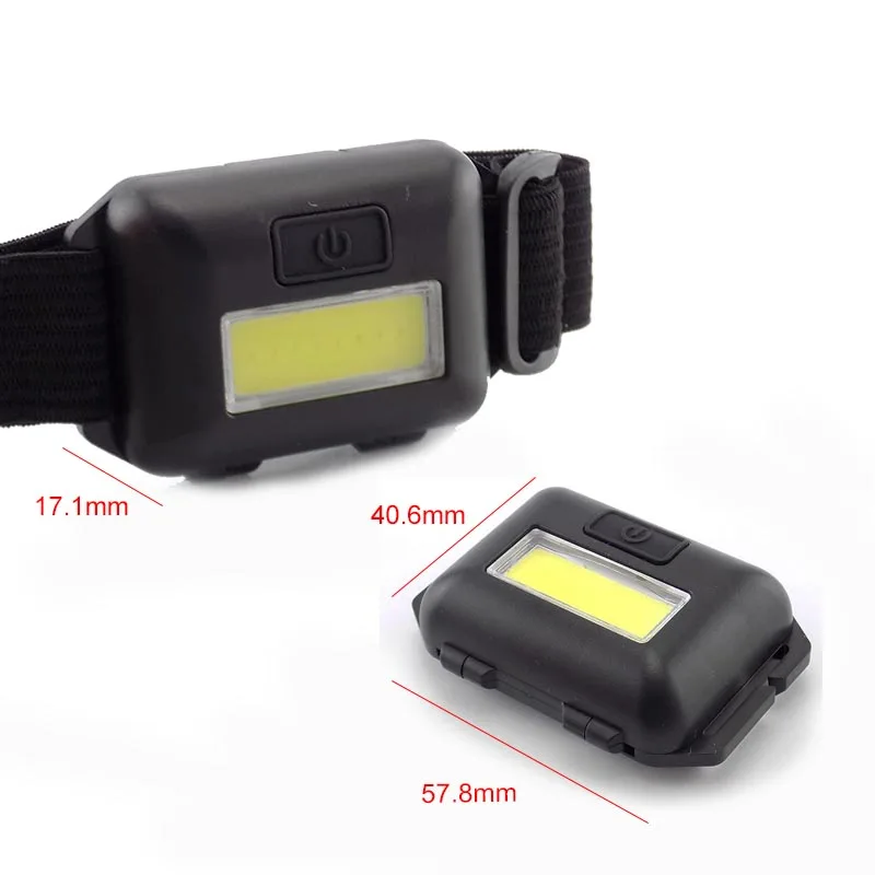 Mini small COB headlamp AAA battery head light lamp torch lampe frontale headlight lantern hoofdlamp fishing random color