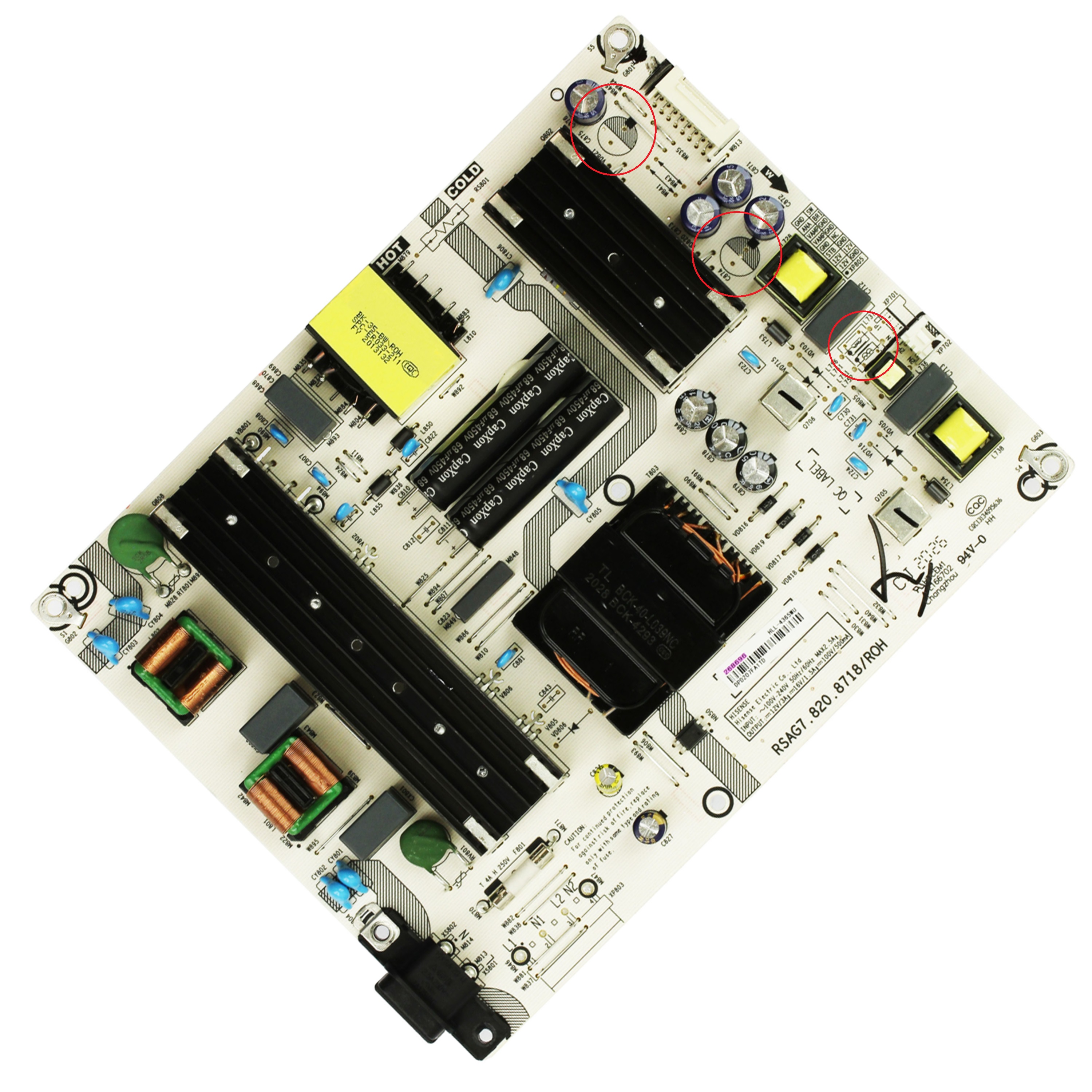 スマートテレビ用の純正電源パネル,rsag7.820.8718/roh 278428 268696, HLL-4365WU,65r6e3,65r6090g5,100021261パーツ