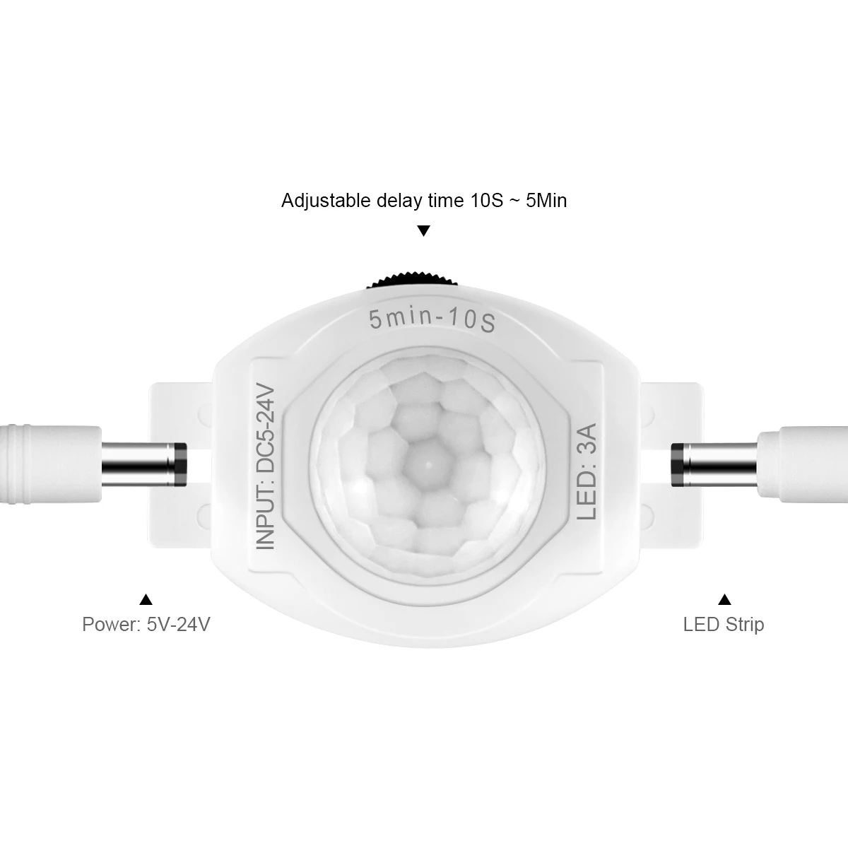 Dc 5v 12v 24v 3a altamente sensível sensor de movimento pir interruptor de luz infravermelho ir sensor detector interruptor atraso tempo para tira led