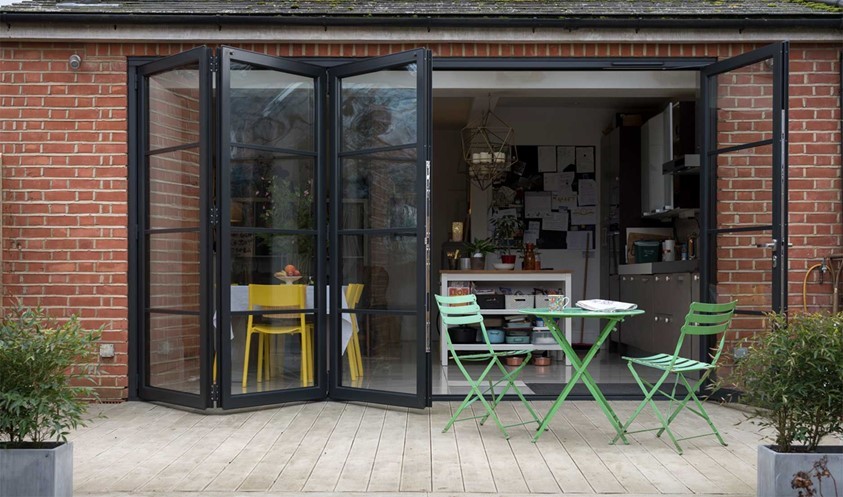 DN 공장 직접 이중 유약 알루미늄 Bi 접이식 문짝, 주거용 건물 외관, 발코니 유리 접이식 문, 2.0mm