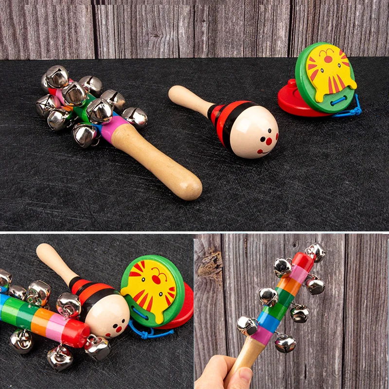 9 em 1 brinquedos montessori de madeira chocalho sino tambor coluna conjunto instrumentos musicais sensorial brinquedo do bebê precoce educação da criança