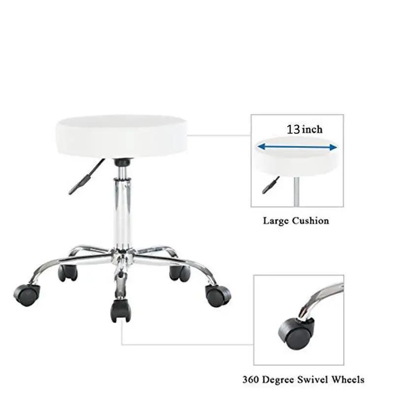 Adjustable Rolling Stools Hydraulic Rolling Swivel Stool Chair for Salon Tattoo