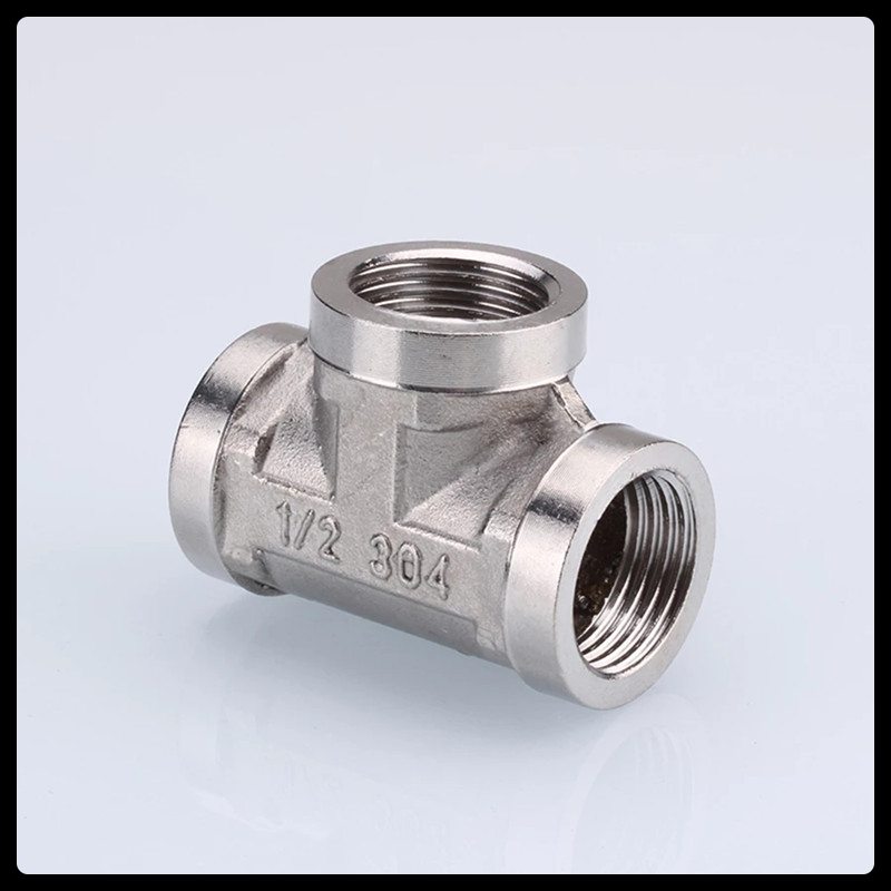 1/2 3/4 BSP 304 rosca macho hembra de acero inoxidable tipo T reductor codo adaptador de junta a tope acoplador accesorios de plomería