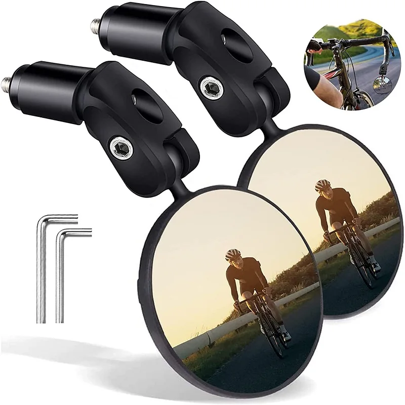 Espejo retrovisor Universal para bicicleta, manillar de ciclismo de gran angular con rotación ajustable, accesorios para bicicleta de montaña y carretera, 1/2 Uds.