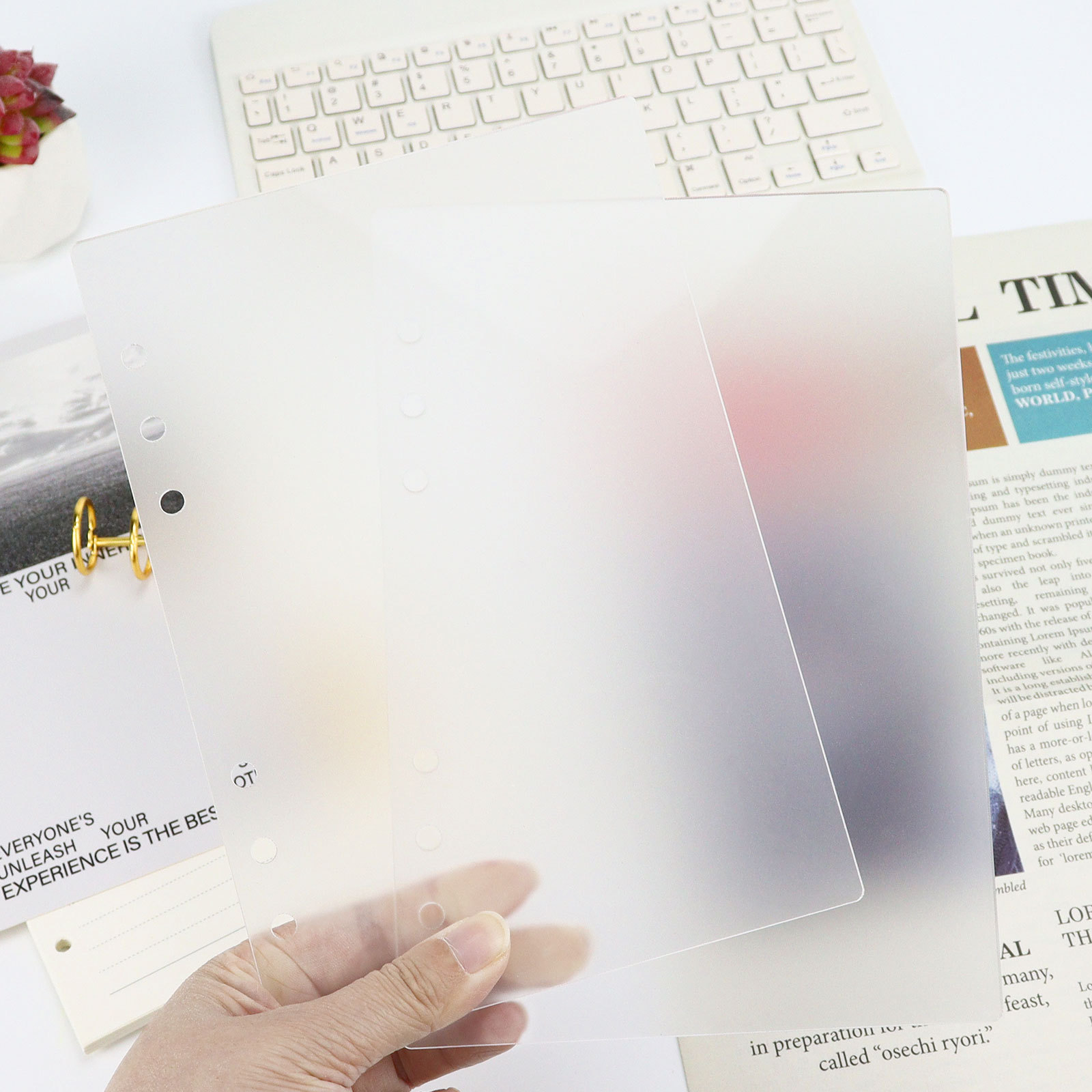 A5 A6 Zuckerguss Dicke linie Acryl Lose Blatt Binder Abdeckung DIY Konto Buch Journal Planer Büro Schreibwaren