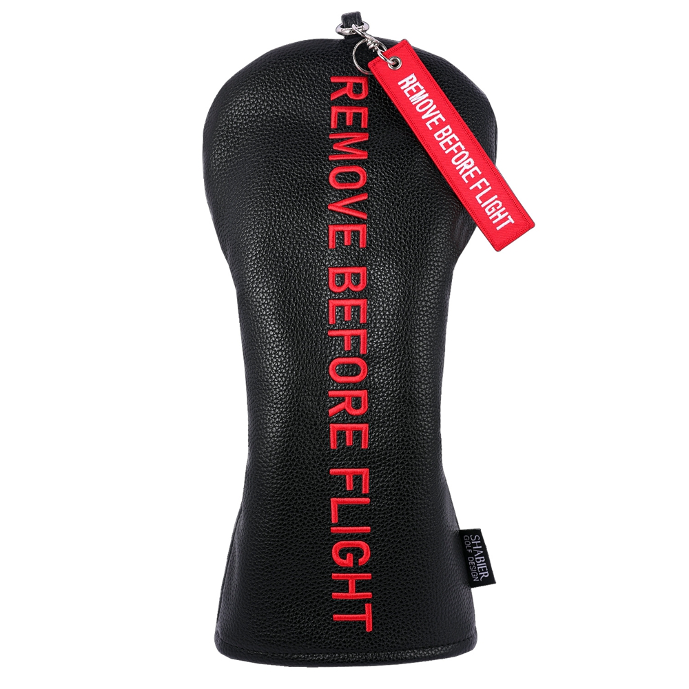 Red Remove Before Flight Synthetic Leather Golf Headcover Square Large Mallet Blade Putter Headcover 460CC Driver covers